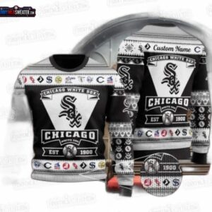Vintage Team Logo Chicago White Sox Ugly Christmas Sweater – Custom Name Baseball Holiday Gift