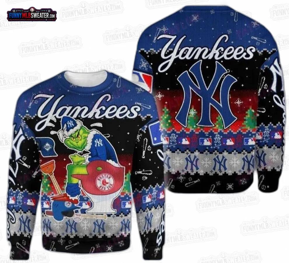 Funny Grinch Toilet New York Yankees Ugly Christmas Sweater – Baseball Holiday Gift Funny Grinch Toilet New York Yankees Ugly Christmas Sweater – Baseball Holiday Gift
