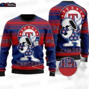 Funny Texas Rangers Snoopy Dab MLB Ugly Christmas Sweater – Baseball Fan Gift
