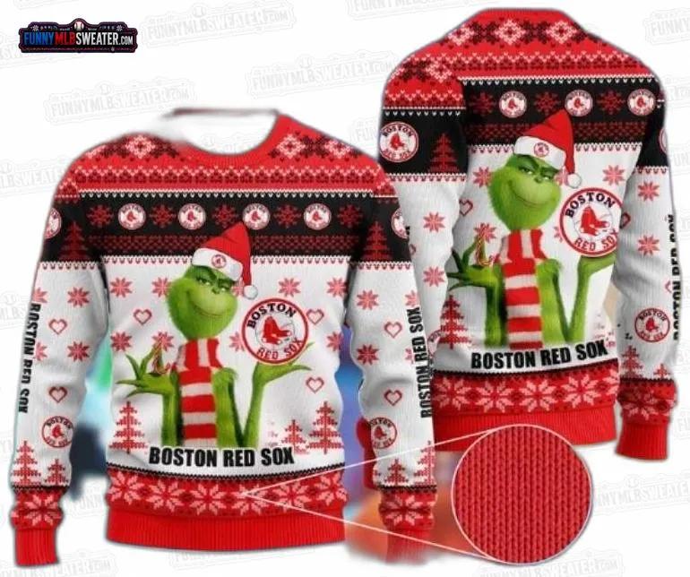 Grinch Red White Boston Red Sox Ugly Christmas Sweater – Baseball Holiday Gift Grinch Red White Boston Red Sox Ugly Christmas Sweater – Baseball Holiday Gift