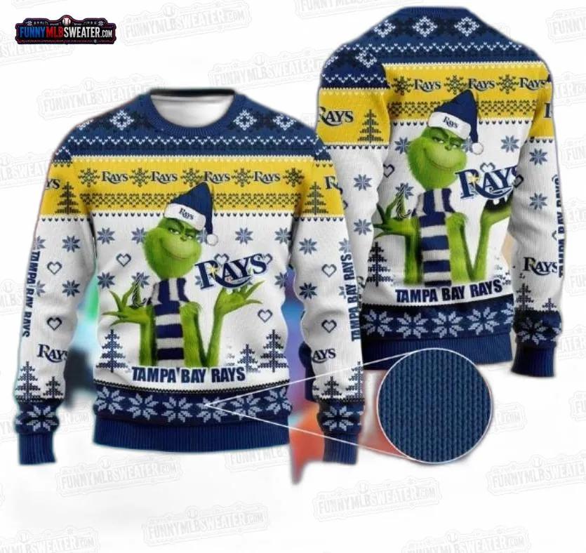 Grinch Blue Yellow Tampa Bay Rays Ugly Christmas Sweater – Baseball Holiday Gift Grinch Blue Yellow Tampa Bay Rays Ugly Christmas Sweater – Baseball Holiday Gift