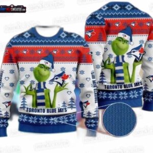 Grinch Scarf Toronto Blue Jays Ugly Christmas Sweater – Baseball Holiday Gift