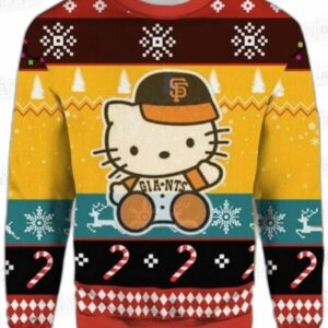 Hello Kitty San Francisco Giants Ugly Christmas Sweater – Red Gold Baseball Holiday Gift