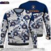 Sugar Skull Wreath Houston Astros Ugly Christmas Sweater – Orange Baseball Holiday Gift