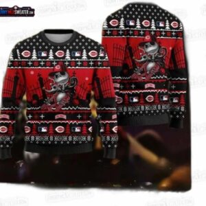 Jack Skellington Black Cincinnati Reds Ugly Christmas Sweater – Baseball Holiday Gift