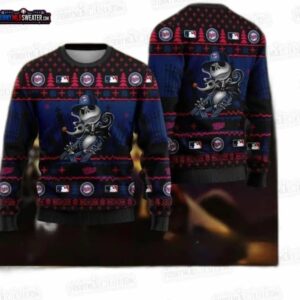 Jack Skellington Minnesota Twins Ugly Christmas Sweater – Dark Baseball Holiday Gift