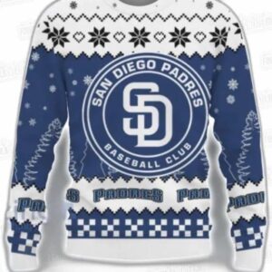 Snowflake Pattern San Diego Padres Ugly Christmas Sweater – Navy Baseball Holiday Gift