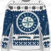 Snoopy Snowman Seattle Mariners Ugly Christmas Sweater – Black Baseball Holiday Gift
